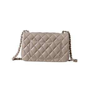 Classic Mini Quilted Leather Rectangular Flap Bag.