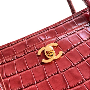 Calfskin Crocodile Embossed Archetype Shopping Tote bag