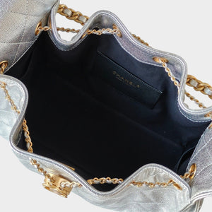 25 Quilted Leather Drawstring Handbag