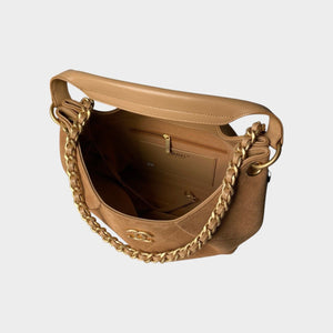 Quilted Suede Hobo Shoulder Bag