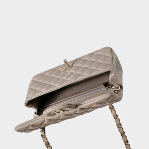 Classic Mini Quilted Leather Rectangular Flap Bag.
