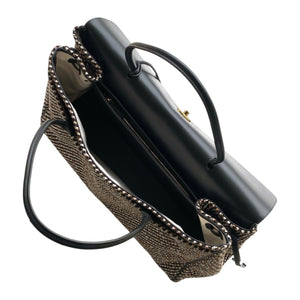 Tweed Calfskin Urban Essentials Bag Black Multicolor