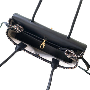 Tweed Calfskin Urban Essentials Bag Black Multicolor