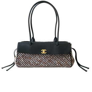 Tweed Calfskin Urban Essentials Bag Black Multicolor