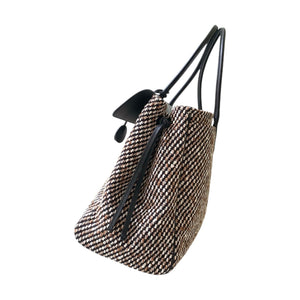 Tweed Calfskin Urban Essentials Bag Black Multicolor