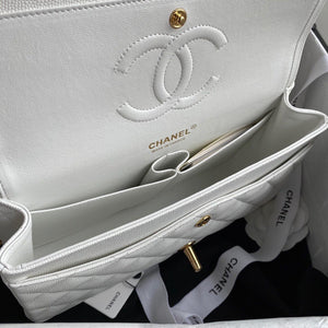 Classic Quilted Caviar Leather Medium Double Flap Bag