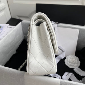 Classic Quilted Caviar Leather Medium Double Flap Bag