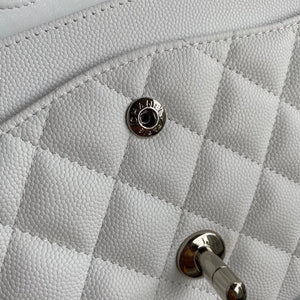 Classic Quilted Caviar Leather Medium Double Flap Bag