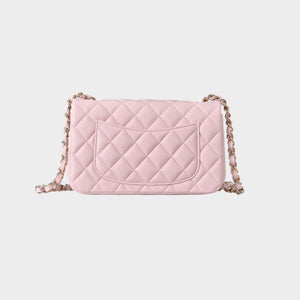 Classic Mini Quilted Leather Rectangular Flap Bag.