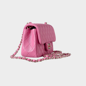 Classic Mini Quilted Leather Rectangular Flap Bag.