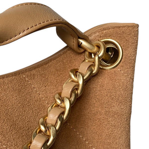 Quilted Suede Hobo Shoulder Bag