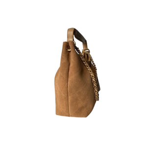 Quilted Suede Hobo Shoulder Bag