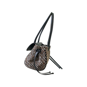 Tweed Calfskin Urban Essentials Bag Black Multicolor