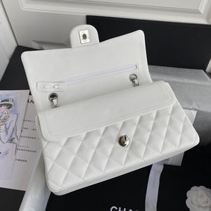 Classic Quilted Caviar Leather Medium Double Flap Bag