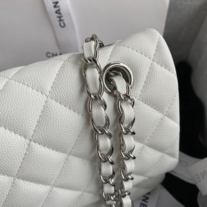 Classic Quilted Caviar Leather Medium Double Flap Bag