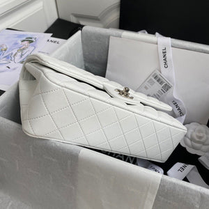 Classic Quilted Caviar Leather Medium Double Flap Bag