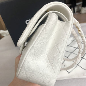 Classic Quilted Caviar Leather Medium Double Flap Bag