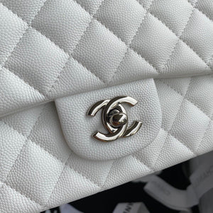 Classic Quilted Caviar Leather Medium Double Flap Bag