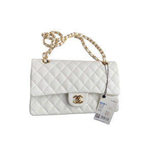 Classic Quilted Caviar Leather Medium Double Flap Bag