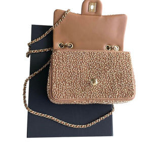 Woven Chain Strap Shoulder Handbag