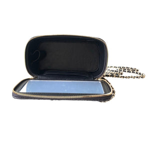 Classic Long Vanity with Chain Braided Raffia & Gold-Tone Metal