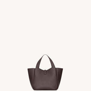 YSL Le 5 A 7 Baby Bea In Grained Leather Dark Brown