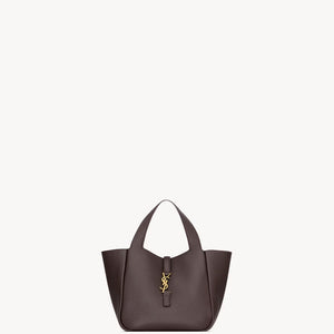 YSL Le 5 A 7 Baby Bea In Grained Leather Dark Brown