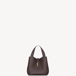 YSL Le 5 A 7 Baby Bea In Grained Leather Dark Brown